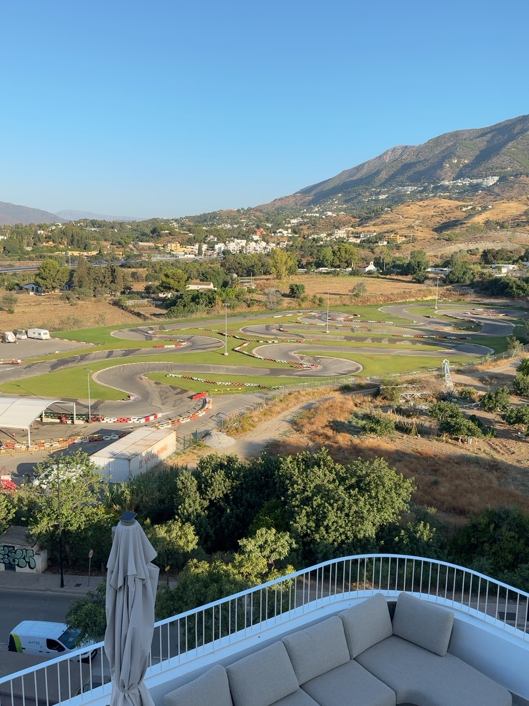 Daytime view of Mijas Karting and the surrounding area